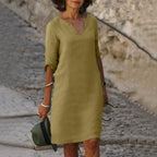 Elegantes Damen-Sommerkleid mit V-Ausschnitt