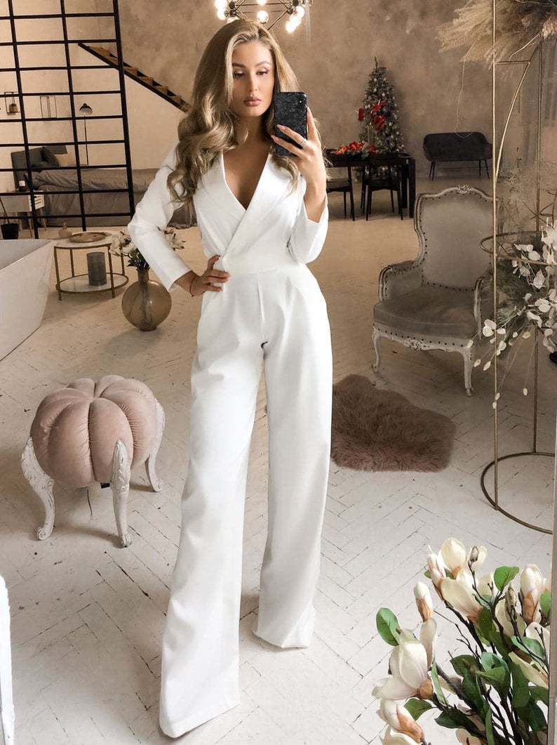 Langärmeliger Damen-Jumpsuit mit schmaler Passform