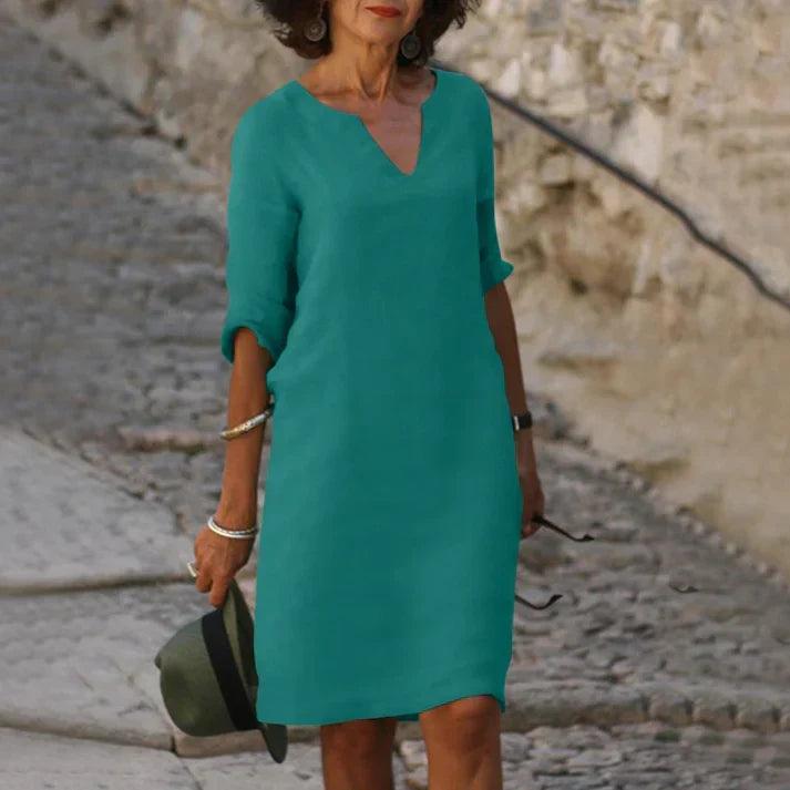 Elegantes Damen-Sommerkleid mit V-Ausschnitt
