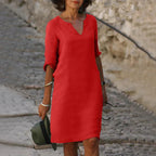Elegantes Damen-Sommerkleid mit V-Ausschnitt