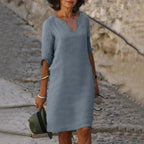 Elegantes Damen-Sommerkleid mit V-Ausschnitt