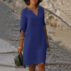 Elegantes Damen-Sommerkleid mit V-Ausschnitt