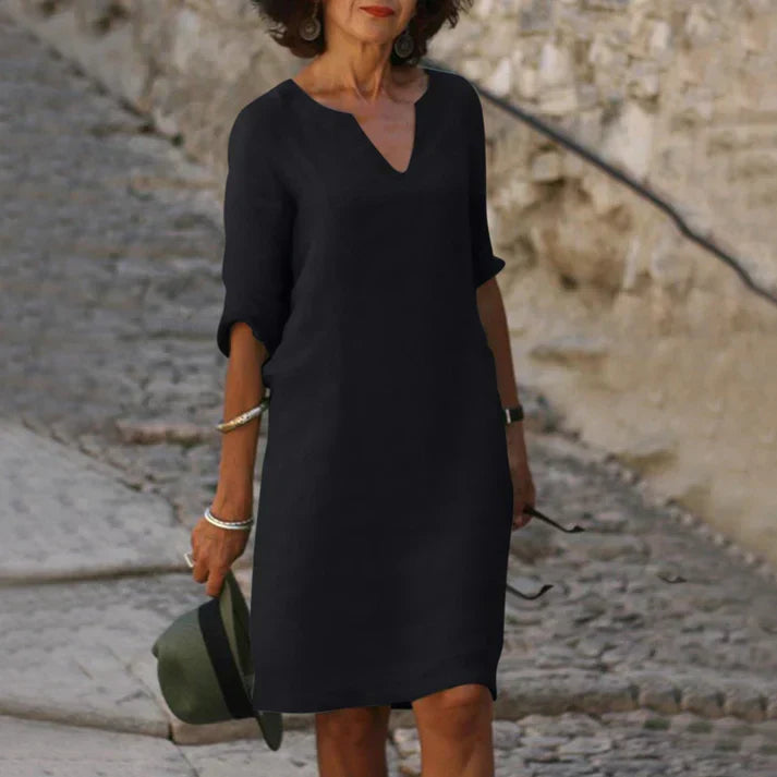 Elegantes Damen-Sommerkleid mit V-Ausschnitt