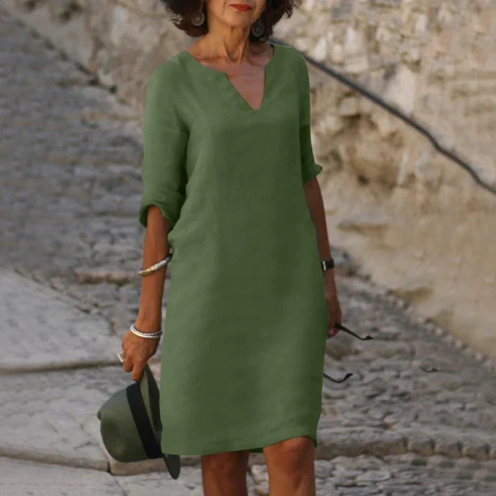 Elegantes Damen-Sommerkleid mit V-Ausschnitt