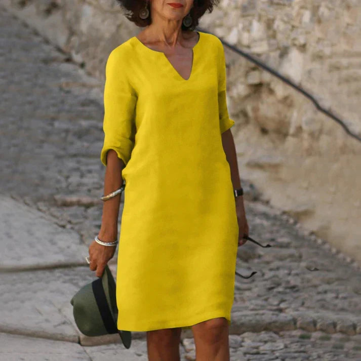 Elegantes Damen-Sommerkleid mit V-Ausschnitt