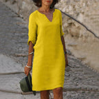 Elegantes Damen-Sommerkleid mit V-Ausschnitt