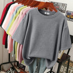 Kuscheliges Damen-T-Shirt aus Baumwolle in großen Größen