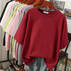 Kuscheliges Damen-T-Shirt aus Baumwolle in großen Größen