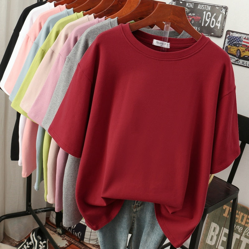 Kuscheliges Damen-T-Shirt aus Baumwolle in großen Größen