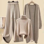 Damen-3-teiliges Set aus Oberteil, Hose und Blazer