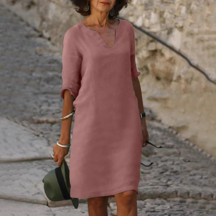 Elegantes Damen-Sommerkleid mit V-Ausschnitt