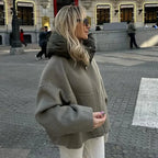Doris | Lässige lockere Frauen Kapuzenjacke