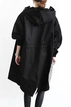 Damen-Trenchcoat mit Kapuze im lässigen Stil