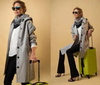 Damen-Trenchcoat mit Kapuze im lässigen Stil