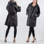 Damen-Trenchcoat mit Kapuze im lässigen Stil