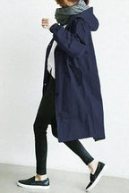 Damen-Trenchcoat mit Kapuze im lässigen Stil