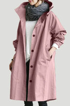 Damen-Trenchcoat mit Kapuze im lässigen Stil
