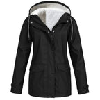 Wind- und wasserabweisende Damen-Outdoorjacke mit Fleecefutter
