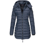 Gemütliche Damen-Winterjacke mit Kapuze und Reißverschluss