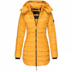 Gemütliche Damen-Winterjacke mit Kapuze und Reißverschluss
