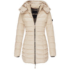 Gemütliche Damen-Winterjacke mit Kapuze und Reißverschluss