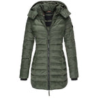 Gemütliche Damen-Winterjacke mit Kapuze und Reißverschluss