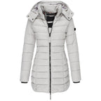 Gemütliche Damen-Winterjacke mit Kapuze und Reißverschluss