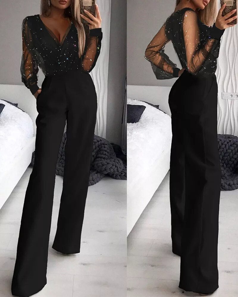 Lässiger einfarbiger Damen-Jumpsuit