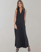 Damen-Maxikleid mit V-Ausschnitt