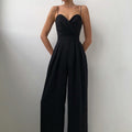 Damen-Overall mit Trägern und weitem Bein