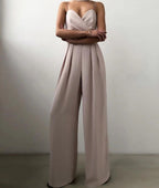 Damen-Overall mit Trägern und weitem Bein