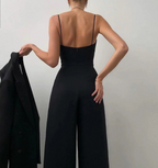 Damen-Overall mit Trägern und weitem Bein
