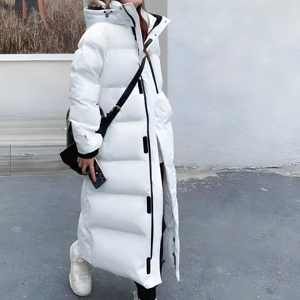 Langer Damen-Winterparka mit Kapuze
