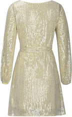Lockeres Damen-Mini-Partykleid mit Pailletten