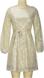 Lockeres Damen-Mini-Partykleid mit Pailletten