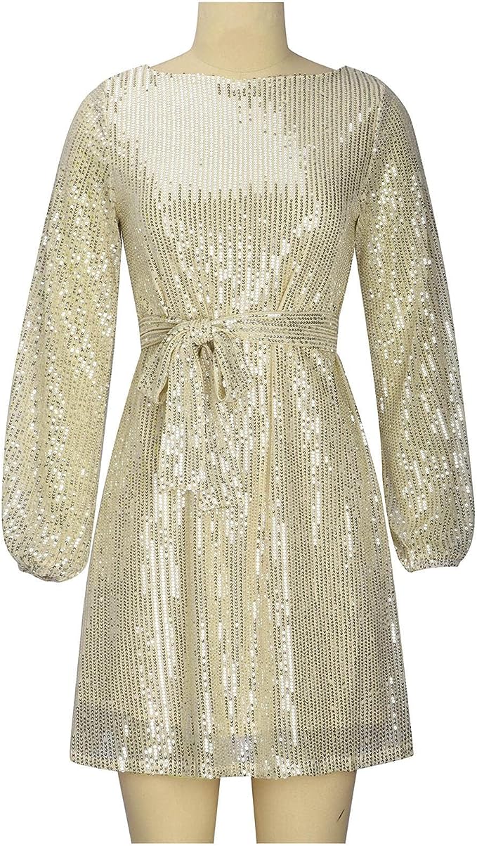 Lockeres Damen-Mini-Partykleid mit Pailletten