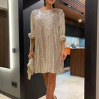 Lockeres Damen-Mini-Partykleid mit Pailletten