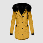 Wasserabweisende gesteppte Damen-Winterjacke mit Kapuze