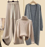 Damen-3-teiliges Set aus Oberteil, Hose und Blazer