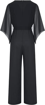 Damen-Jumpsuit mit weitem Bein, asymmetrischen Ärmeln und Schnürung