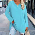 Damen-Langarmshirt mit V-Ausschnitt