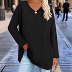 Damen-Langarmshirt mit V-Ausschnitt