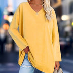 Damen-Langarmshirt mit V-Ausschnitt