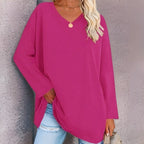 Damen-Langarmshirt mit V-Ausschnitt