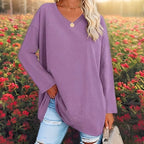 Damen-Langarmshirt mit V-Ausschnitt
