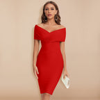 Elegantes Damen-Bandagekleid mit V-Ausschnitt