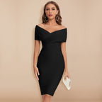 Elegantes Damen-Bandagekleid mit V-Ausschnitt