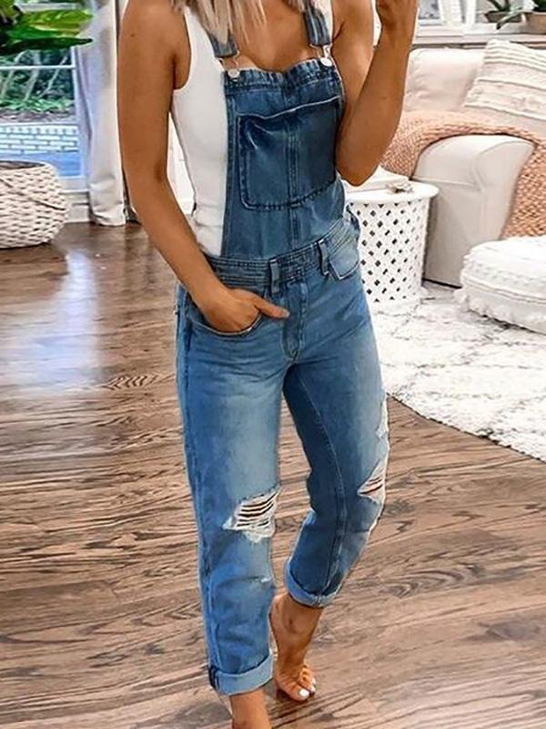 Damen-Overall im Destroyed-Look