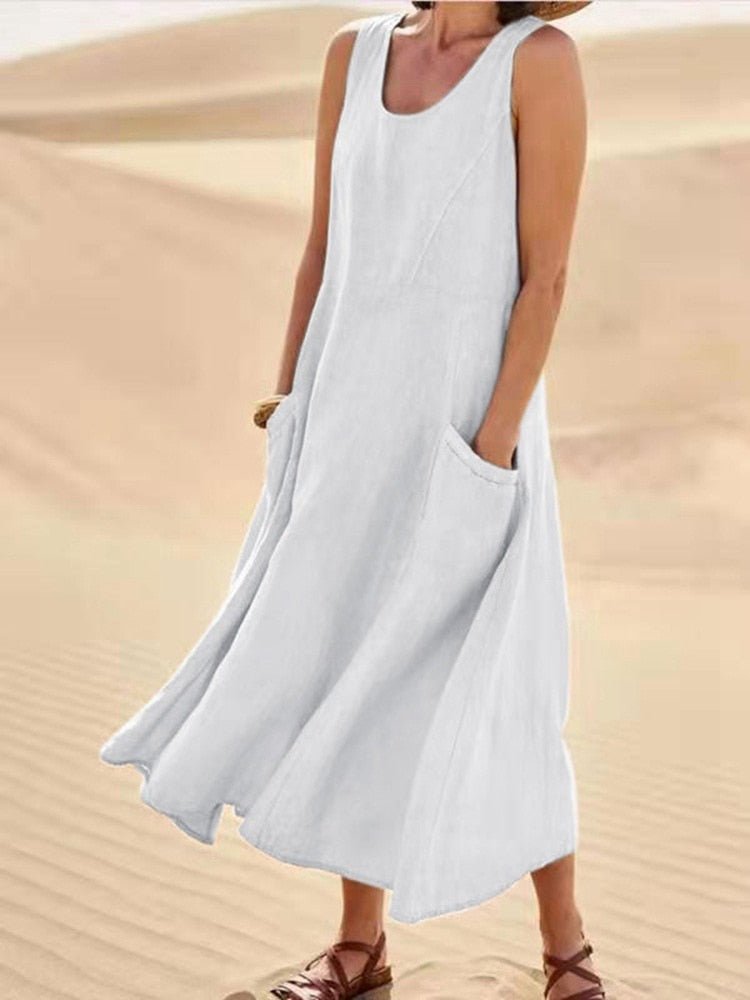 Luftiges Damen-Sommerkleid mit Taschen
