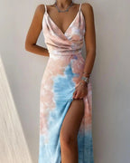 Damen-Maxikleid mit tropischem Muster